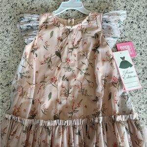 Rare Editions Peach Floral Dress